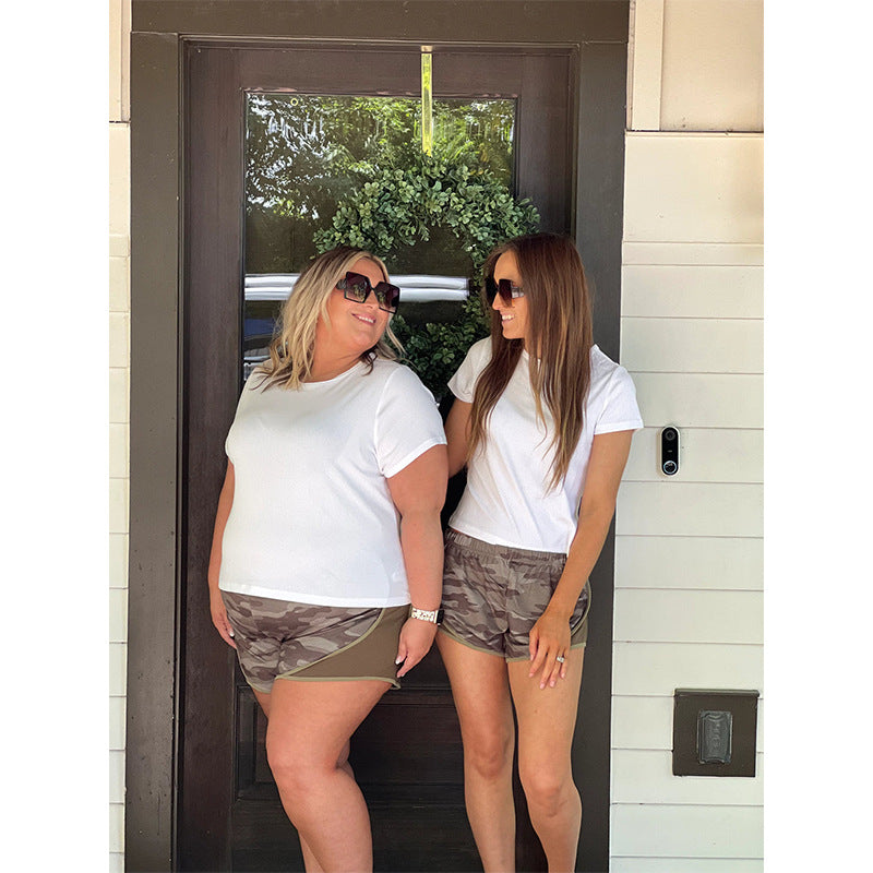 Wholesale Regular Leopard Print Patchwork Women's Shorts